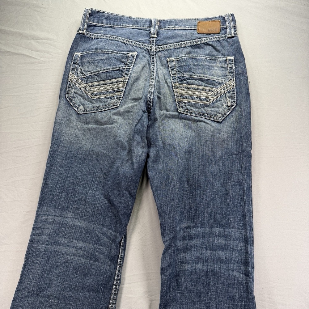 BKE Buckle Jeans Mens 32S (32x28) Tyler Straight Leg Denim Faded Distressed Work
